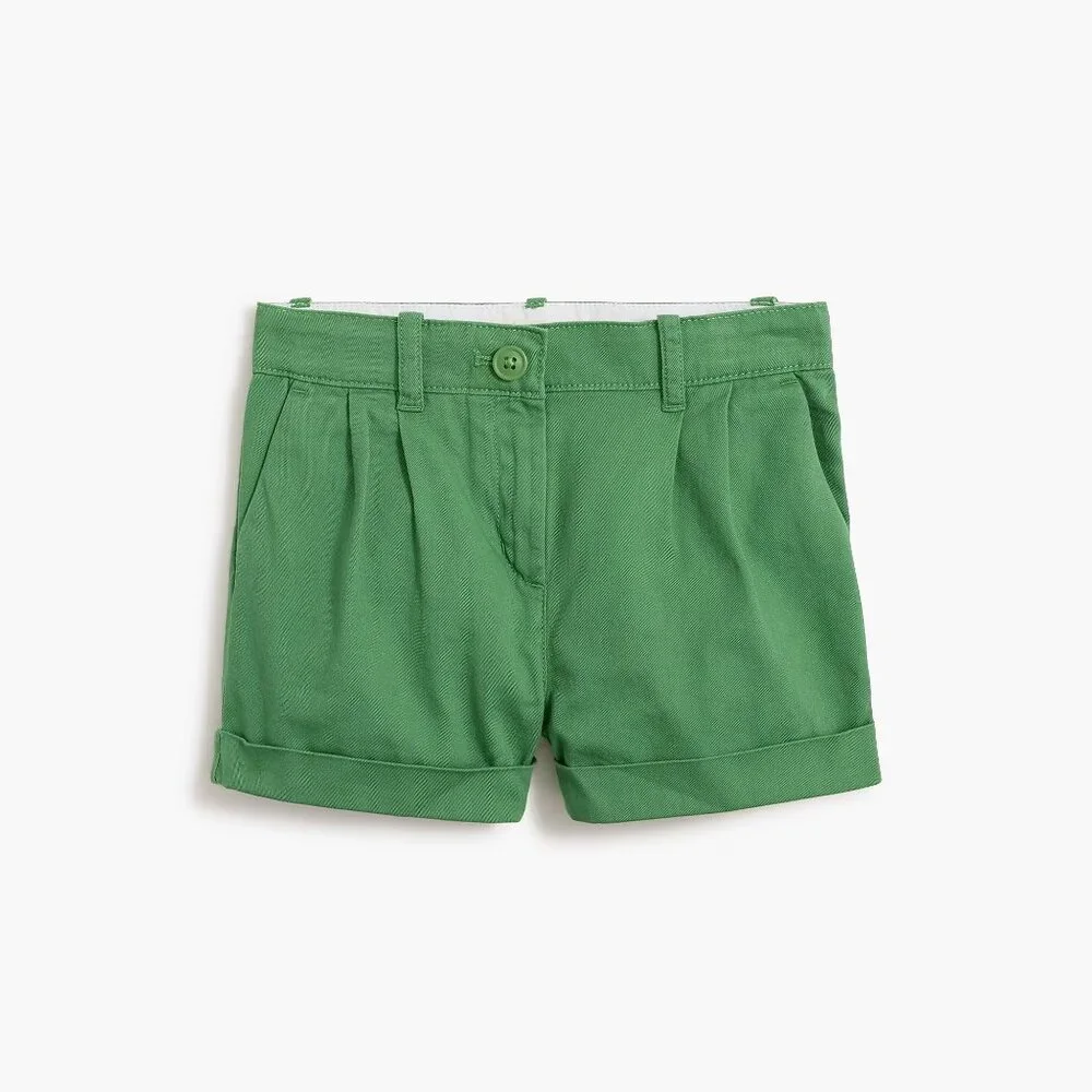 J. Crew Green Girls' pleated short/NWT/Size 6